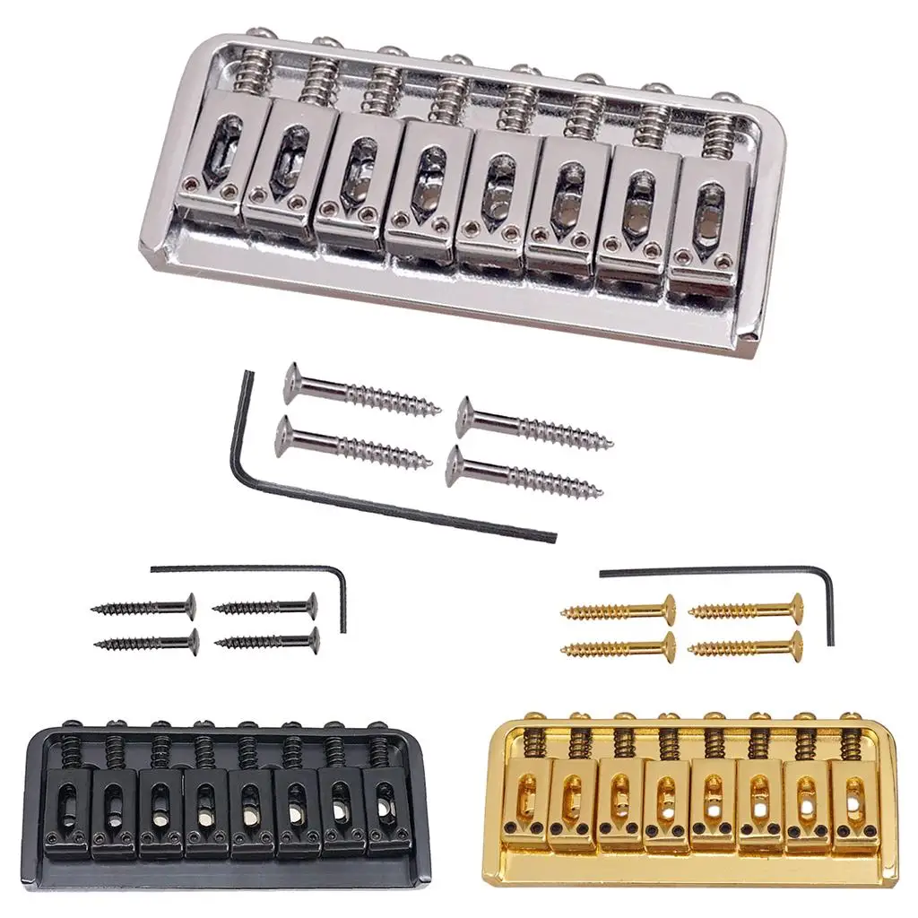 8 String Fixed Type Bridge Saddle For Electric Guitar Parts w/ Wrench Screw