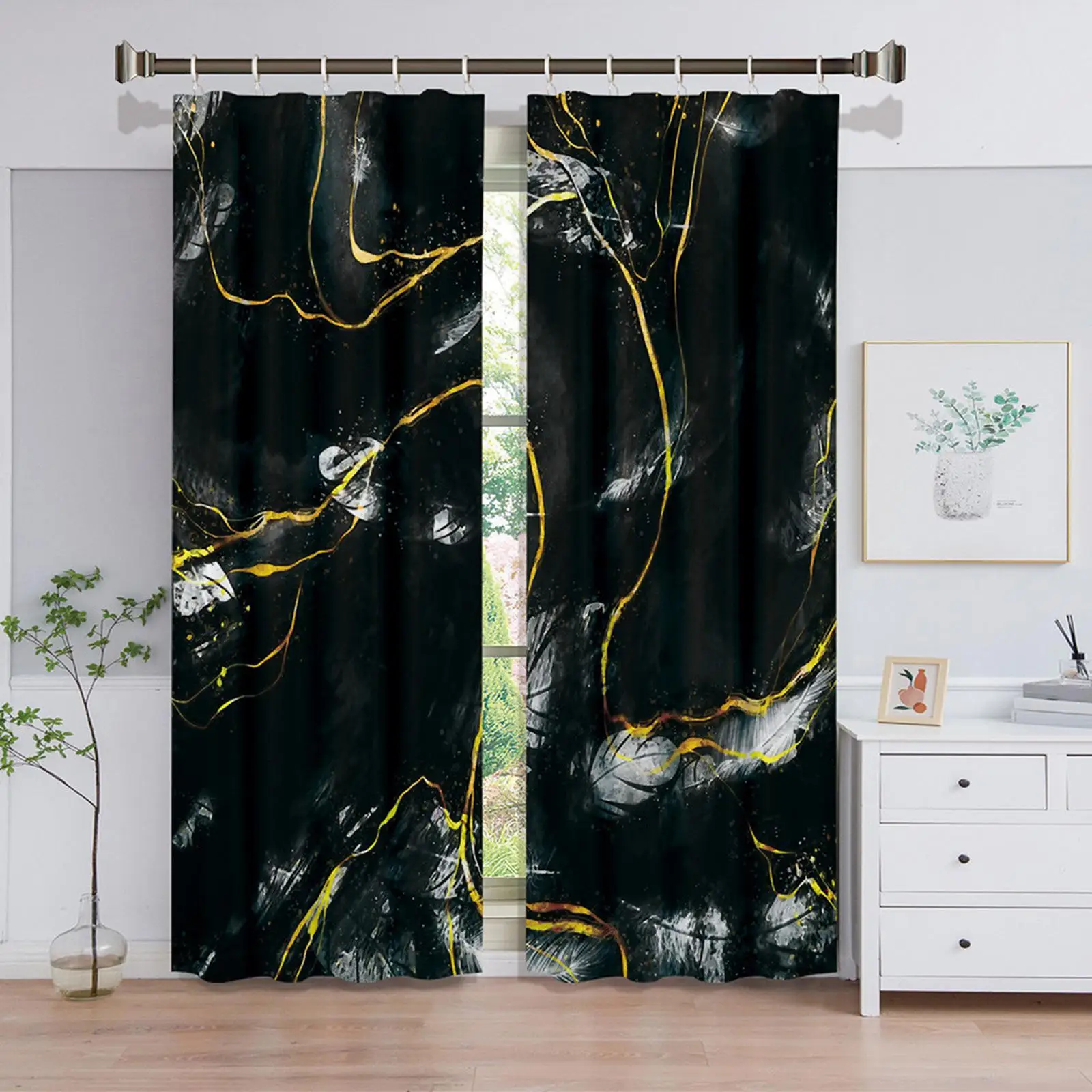 Polyester Fabric Bathroom Shower Curtains Window Curtain for Kitchen Hotel