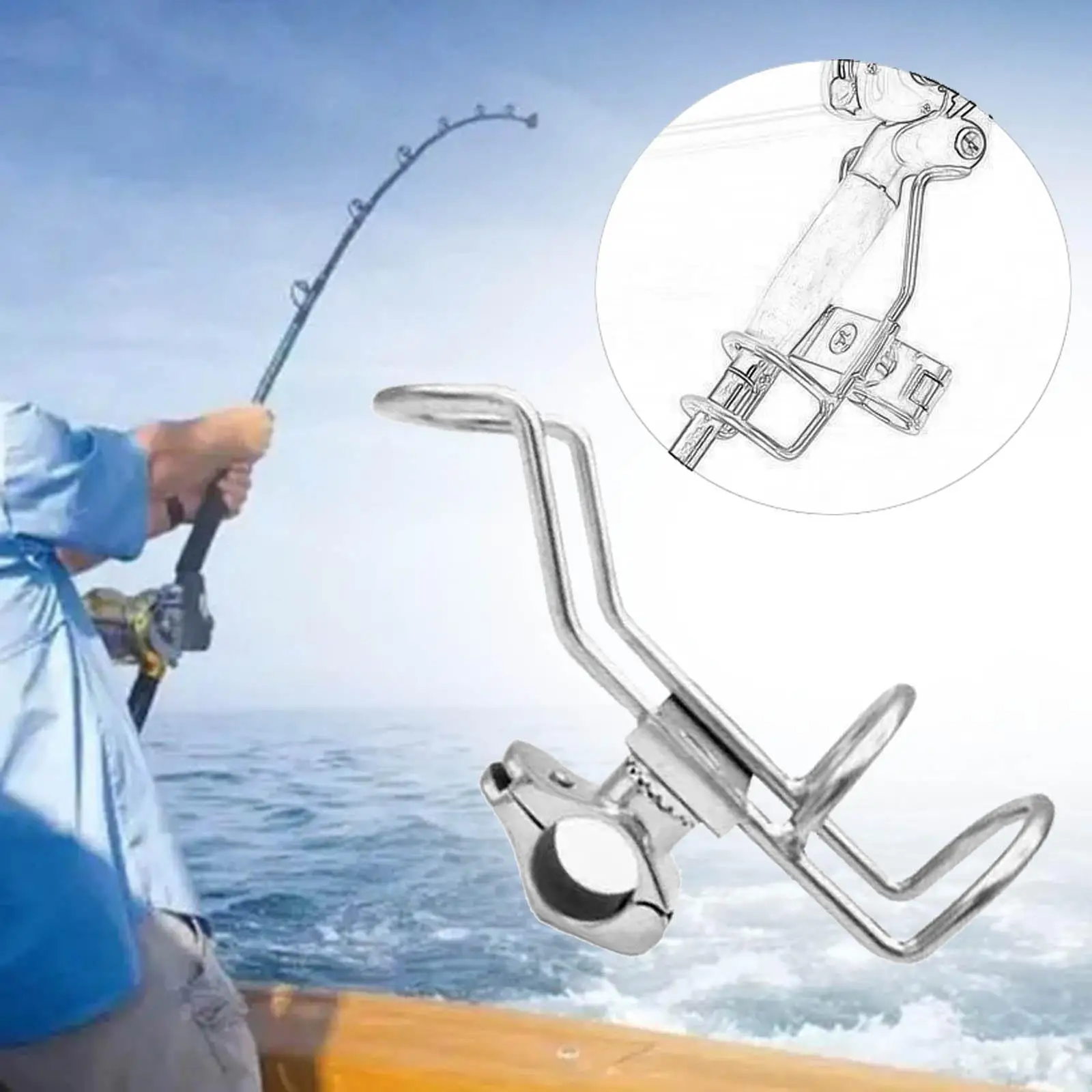 Fishing Rod Holder Universal Easy Installation Clamp on Bracket Fishing Rod