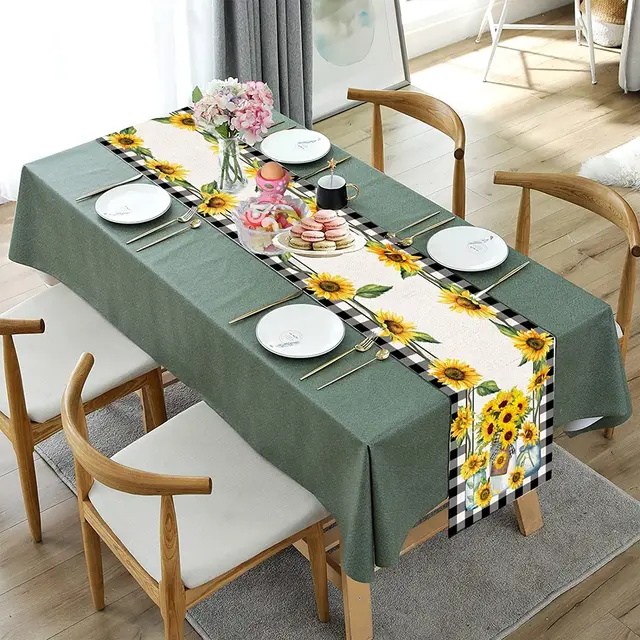 Chemin de table tournesol en toile de jute pour cabine de camion, ferme,  274 cm de long pour cuisine, salle à manger, salon, fêtes, décoration de la  maison : : Maison