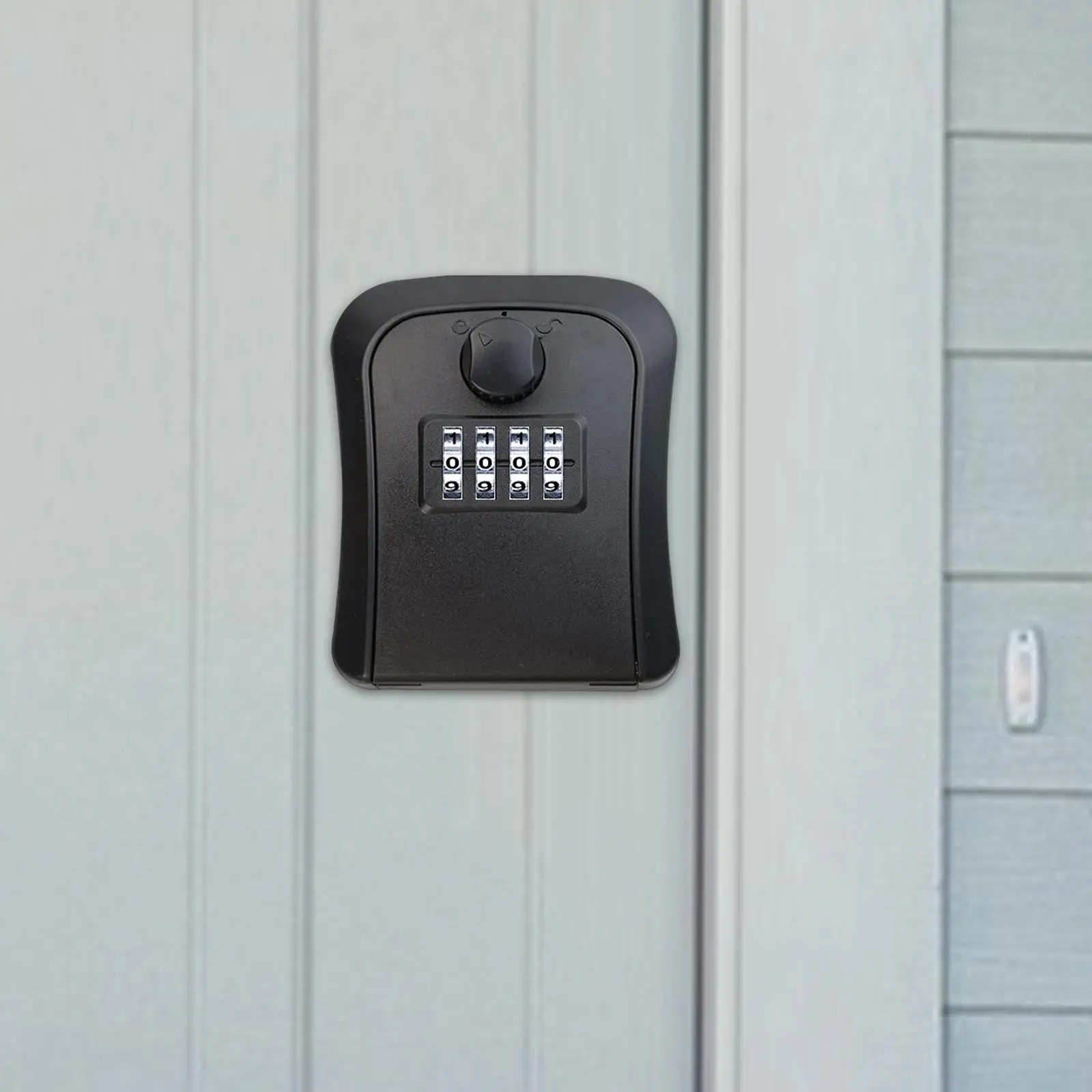 Outdoor Key Storage Lock Box, 4 Digit Password Key Storage Case, Wall Mounted Combination Lock Box Indoor Garage Store