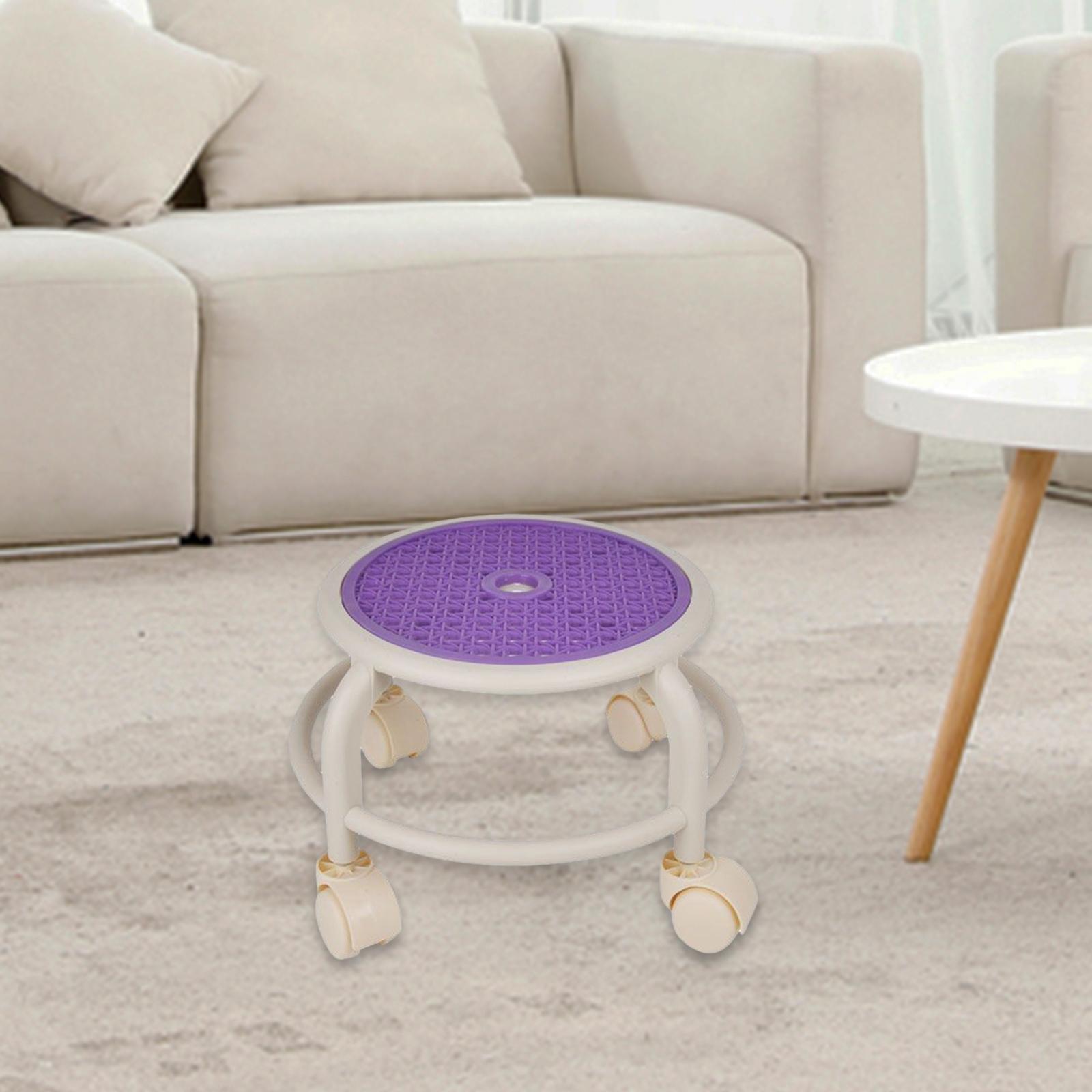 Low Roller Seat Small Lazy Housework Stool Round Shoe Changing Stool Seat for Kids and Adult Barber Shop Living Room Home