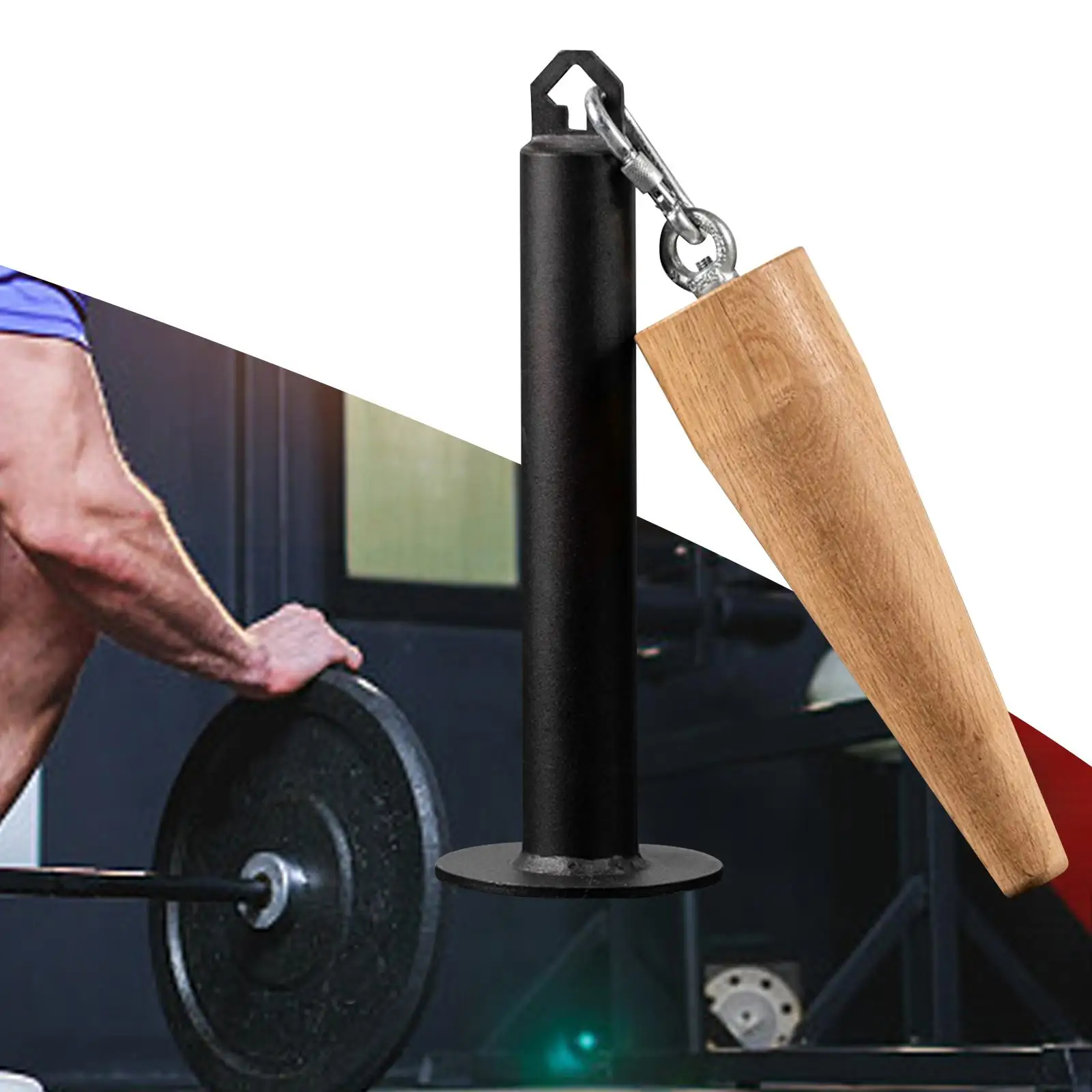 Loading Pin with Wooden Handle for Weight Plates Upper Limb Lifting Trainer for Strengthener Exerciser Home Gym Workout