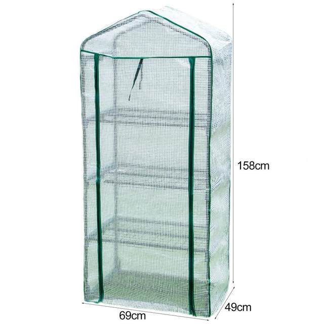 Housse De Serre PVC Transparente - 3/4/5 Niveaux, Imperméable, Renforcée - Pour Jardin Extérieur, Protection Plants - 8