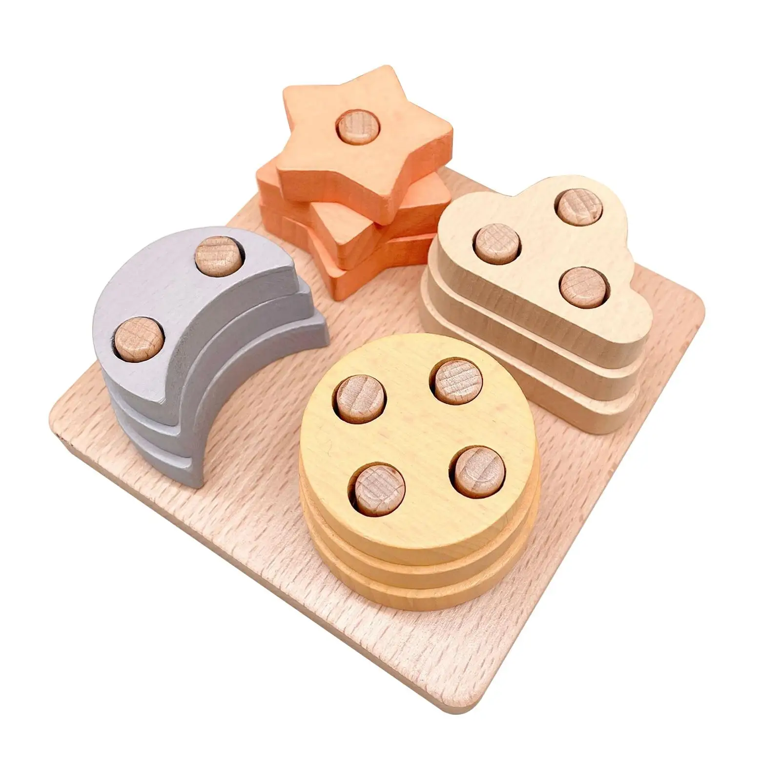 Montessori  Toys Stacking Nesting Stacker Board Game Educational Wooden Montessori Puzzle for Games 