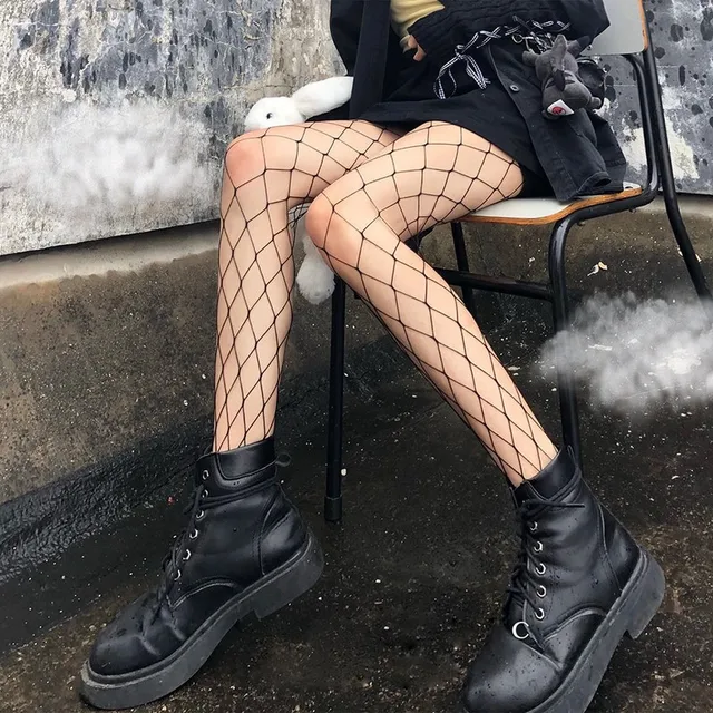 Diamond Net Tights, Fishnet Tights With Boots