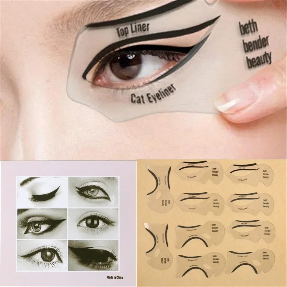 Description Picture 6 of itemEyeliner Stencils Winged Eyeliner Stencil Models Template Shaping Tools Eyebrows Template Card Eye Shadow Makeup Tool