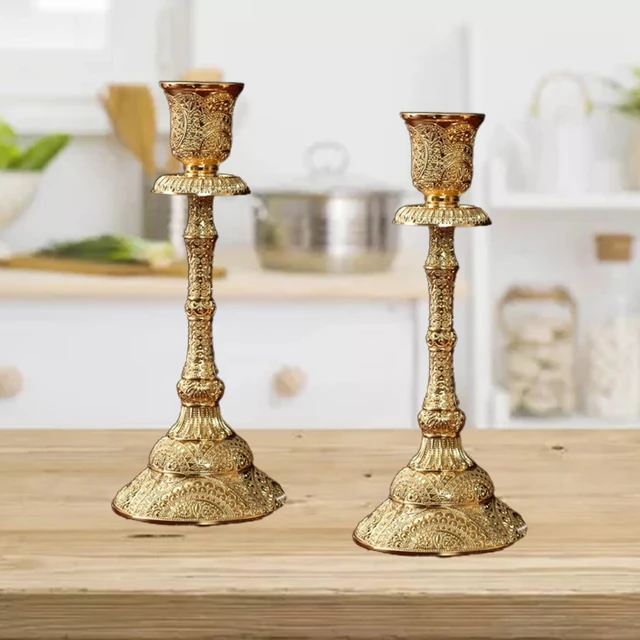 Candle Holders Solid Brass Gothic Vintage / Wedding / Pillar