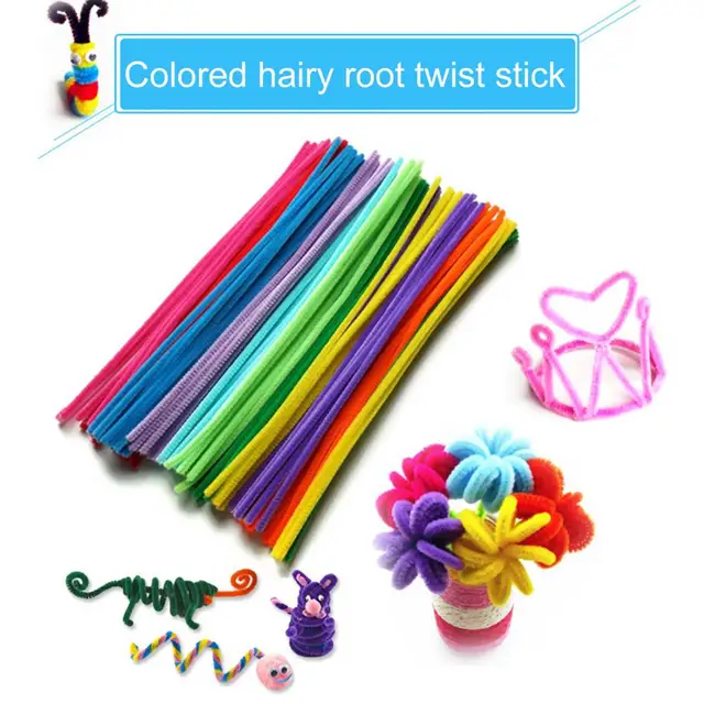 1 Set Pipe Cleaners Crafts Cartoon Ball Flexible Bendable Colorful Chenille  Stems Children DIY Making Art