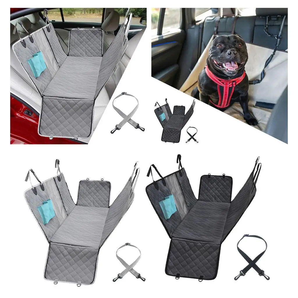 Dog Car Seat Cover Scratchproof with Pockets Pet Carrier Hammock Mat Suvs