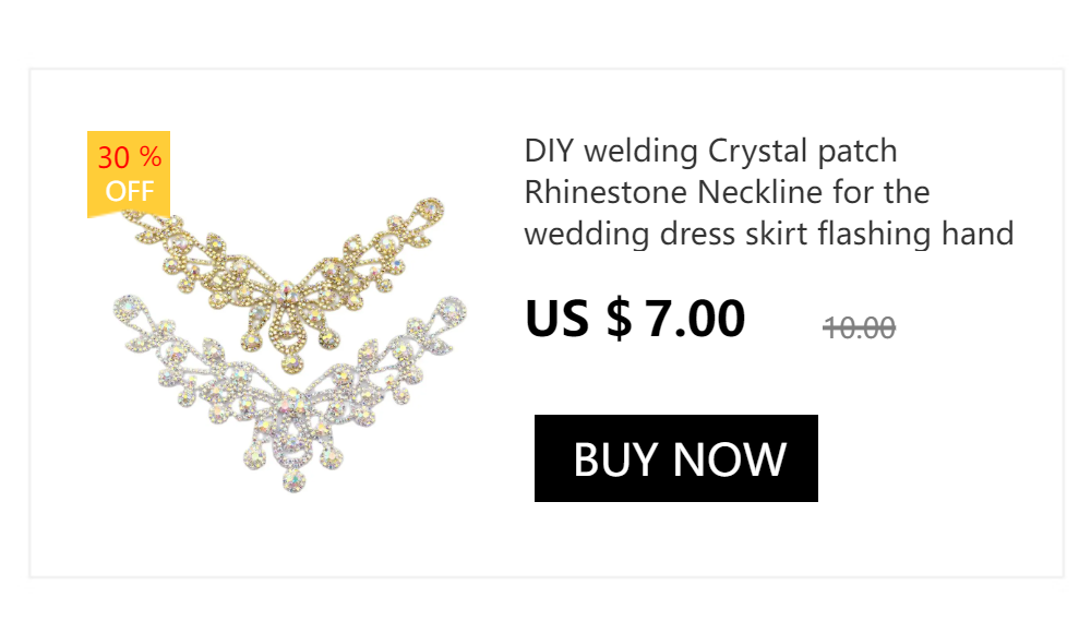 DIY Schweißen Kristall Patch Strass Ausschnitt für das Hochzeitskleid Hand Nähen Kleidung Zubehör YL007 – Detail 8