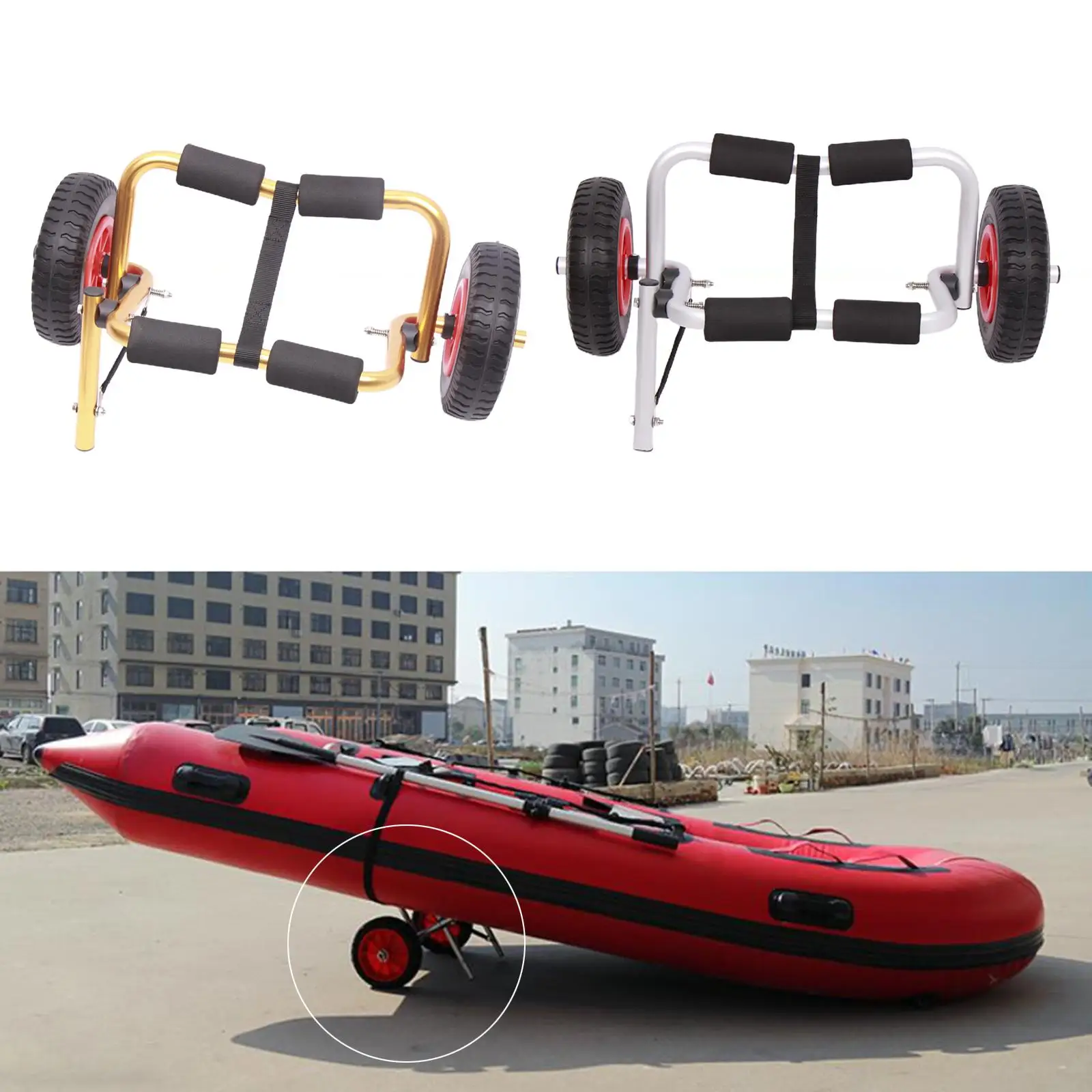 Durable Kayak Trolley Trailer Transport Cart Sand Wheels Aluminium Canoe