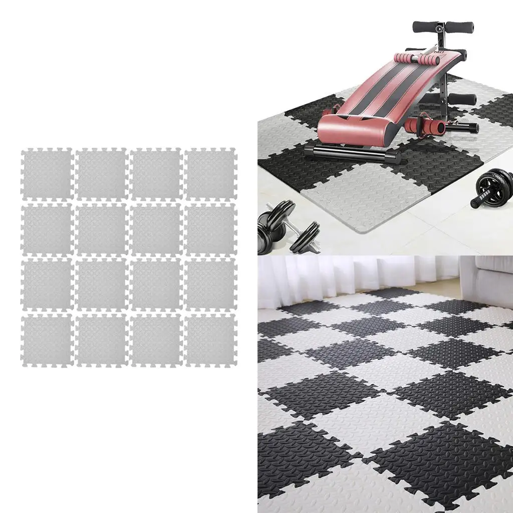 Puzzle Exercise Mat with EVA Foam Interlocking Tiles, Protective Gym Flooring Mat for Exercise, Gymnastics and Home Gym