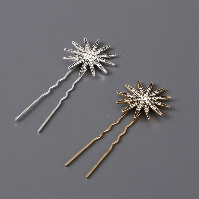 Metallic-Stil Strass Stern u Form Haars pange Sommer Kopf bedeckung für Frau Geburtstags feier Karneval rutsch feste Haarnadel – Detail 9