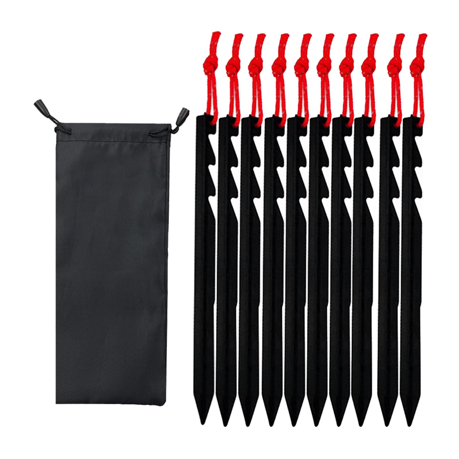 Tent Stakes with Carry Pouch Durable Lightweight Anchors Heavy Duty Tent Pegs Ground Pegs for Outdoor Gardening Hiking Tarp