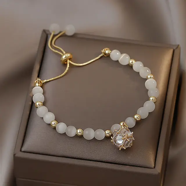 Clicitina Beads for Adults Bracelets Black Real Gold Electroplated Opal  Butterfly Adjustable Bracelet Jewellery Girlfriends Fresh Temperament  Bracelet