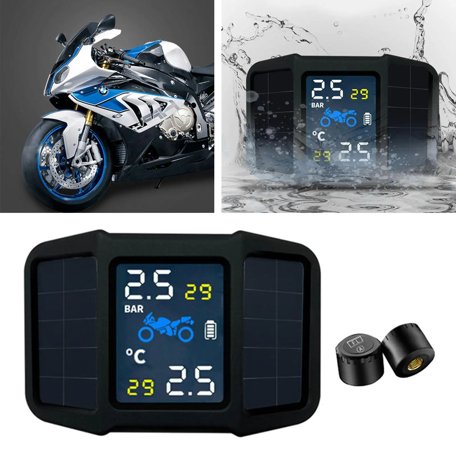 Tire Pressure Monitoring System Real Time Displays  for Motorcycle
