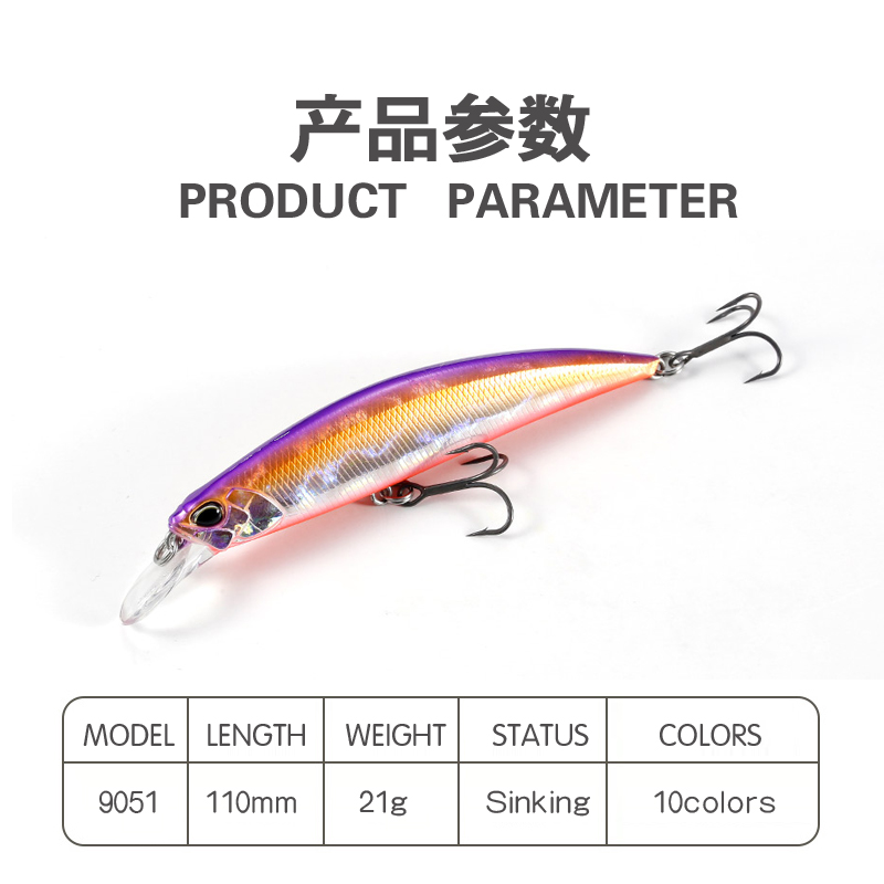 Description Picture 2 of itemSinking Minnow Lures 110mm GT Predator Seafishing Tackle Peche Carp Trout Fishing Leurre Jerkbait Wobblers Isca Pesca Hard Bait