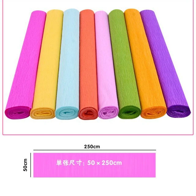 250x50cm/250*25cm Crepe Paper Roll DIY Flower Gift Wrapping Fold