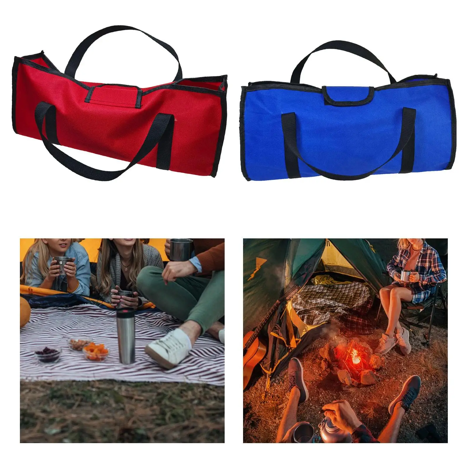 Camping Tool Storage Bag Foldable Large Capacity Handbag Oxford Fabric Heavy Duty Tent Pegs Bag Simple Plumbing Tool Bag