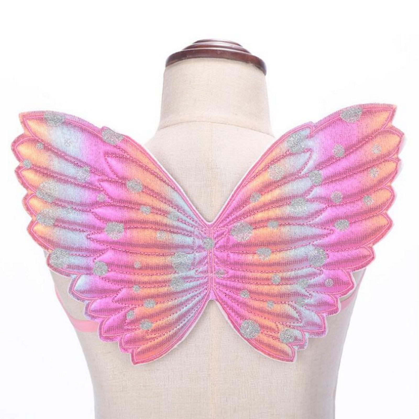 Princess Fancy Dress Set Butterfly Wing Photo Prop Dress up Angel Girls Fairy wings and Wand for Cosplay Xmas Role Play Carnival