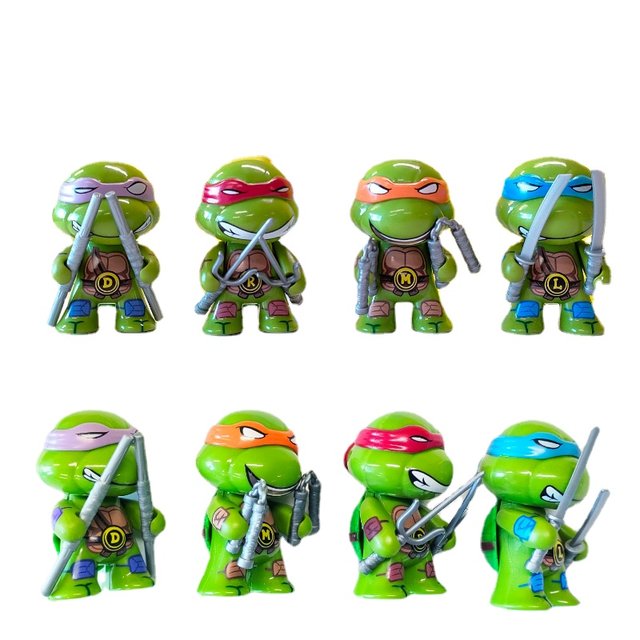 4 Pcs/set Ninja Turtles Mini Figures Toys Set Collectible Model Figurine  Doll Gifts Kids Fans Cake Topper Decoration Desktop Ornament