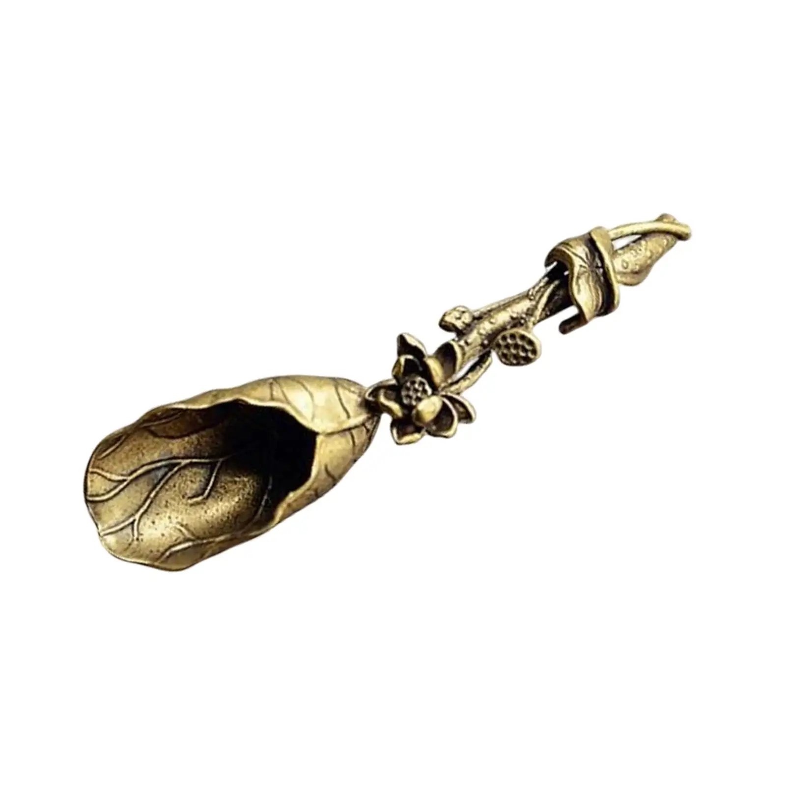 Lotus Flower Shaped Tea Spoon  Brass Measuring Tool Tea Ceremony Spoon