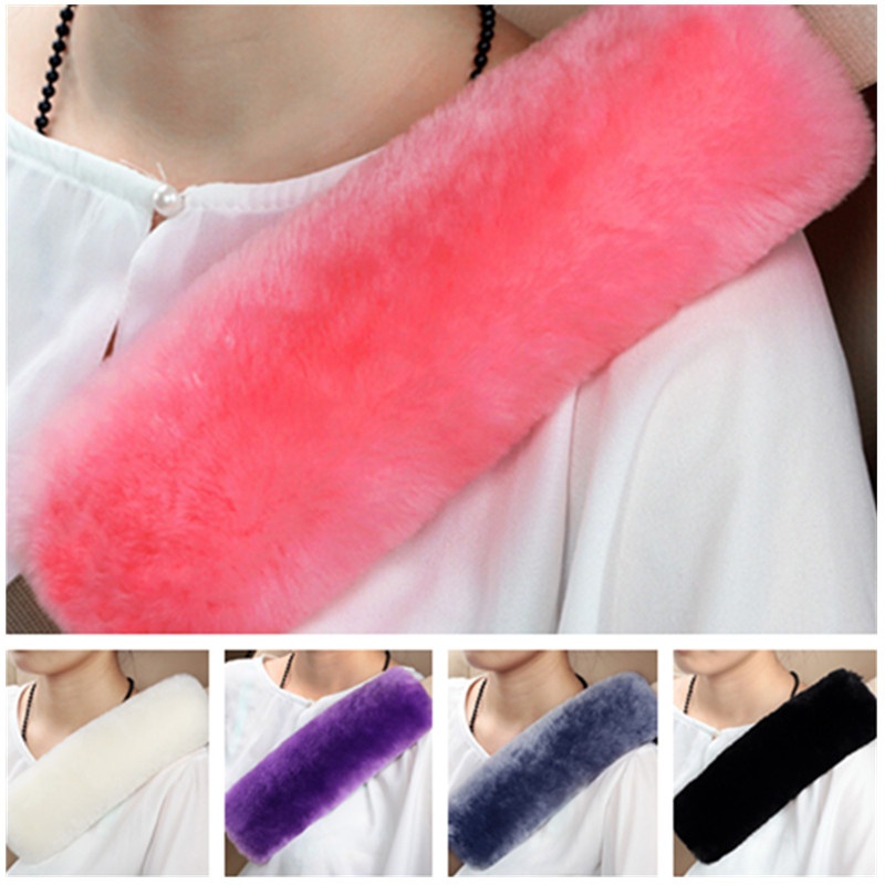 Car Seat Belt Cover Shoulder Warmer Pad - Installed on Seat Belt