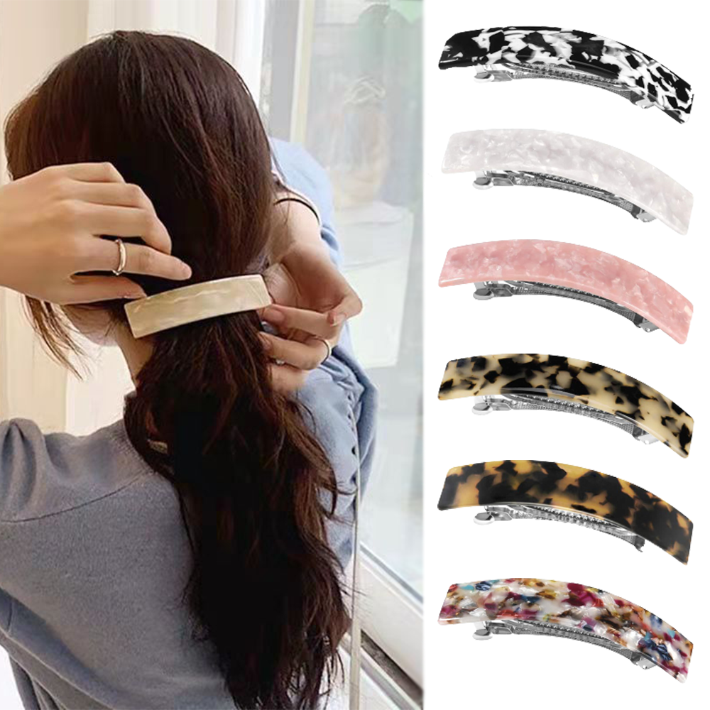 Best of Women Bling Glitter Hairpins Square Geometric Leopard Marble Acetate Colorful Barrettes Bangs Clips Hairgrips Hair Accessories Reviews & Tips