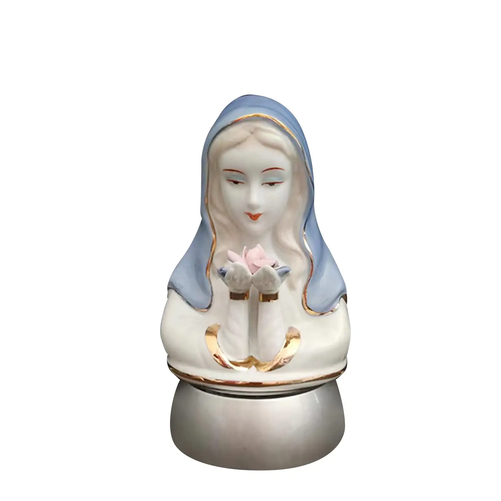 Virgin Mary Sculpture Figurine Light Art Decor Lantern Holy Virgin Statue