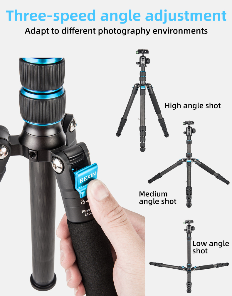 BEXIN Reise-Profi-Stativ Leichtes Carbonfaser-Einbeinstativ mit Kugelkopf für Canon Sony Nikon DSLR-Kameras – Detail 9