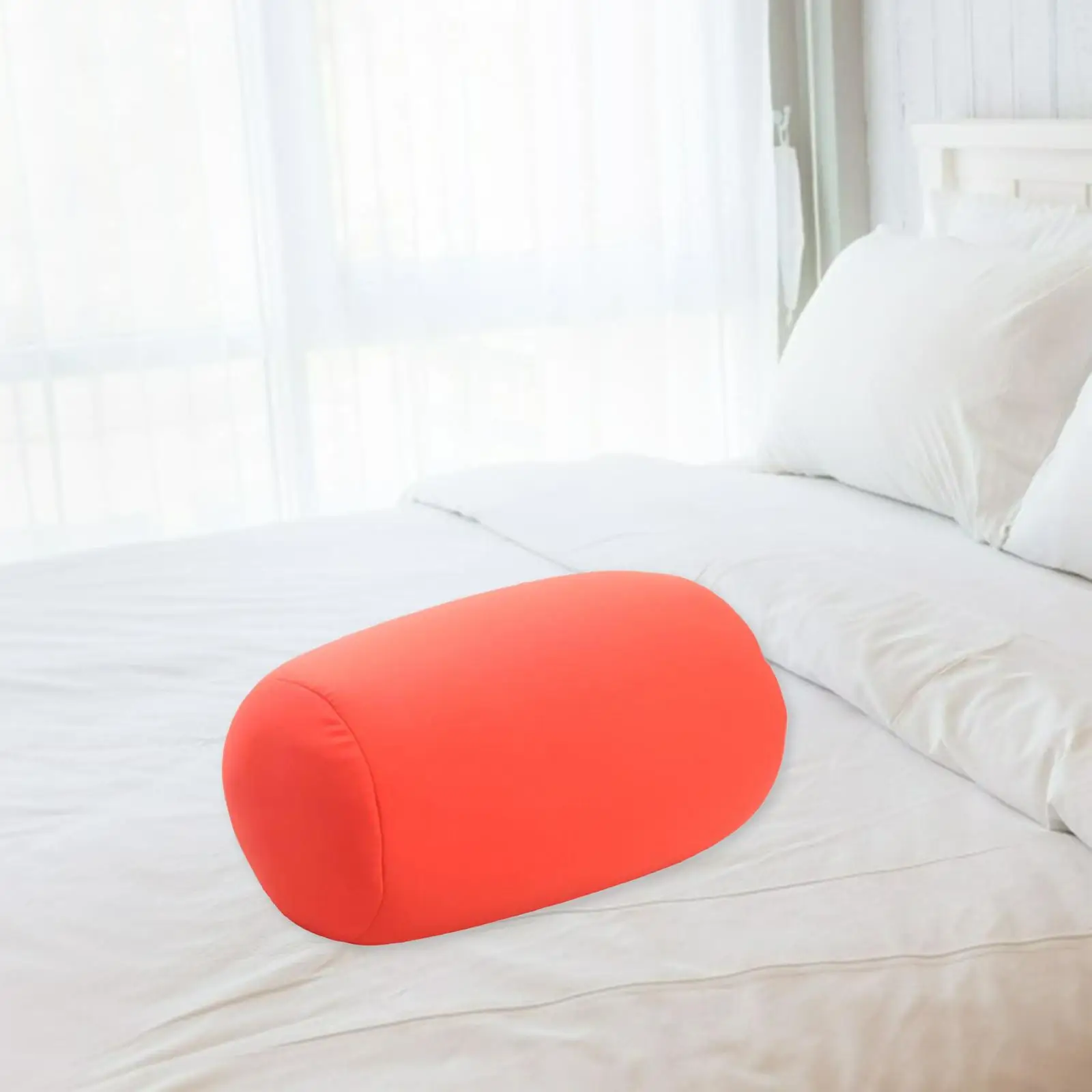 Round Bolster   Cylinder Back Cushion, Soft Solid Color Neck Headrest for Travel 