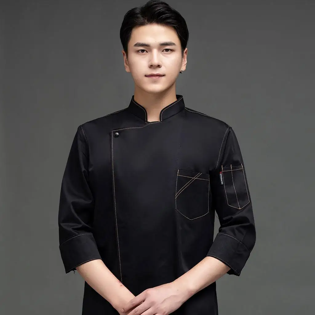 Mens Womens Chef Coat Workwear Long Sleeve Jacket Apparel for Bakery Cooking