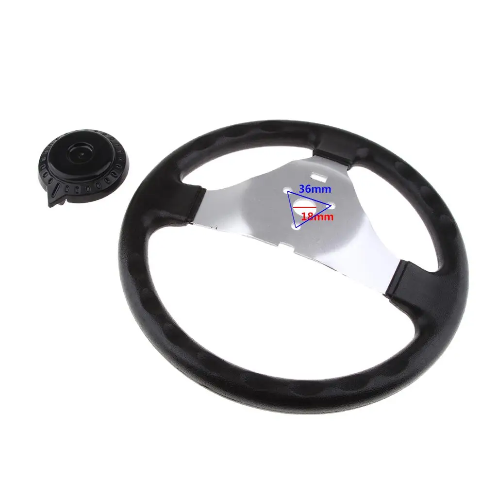 300mm ATV Steering Wheel With Cap 7mm Holes for 150-250cc Engine ATV Go Kart Buggy Quad Scooter UTV Etc ATV Accessories