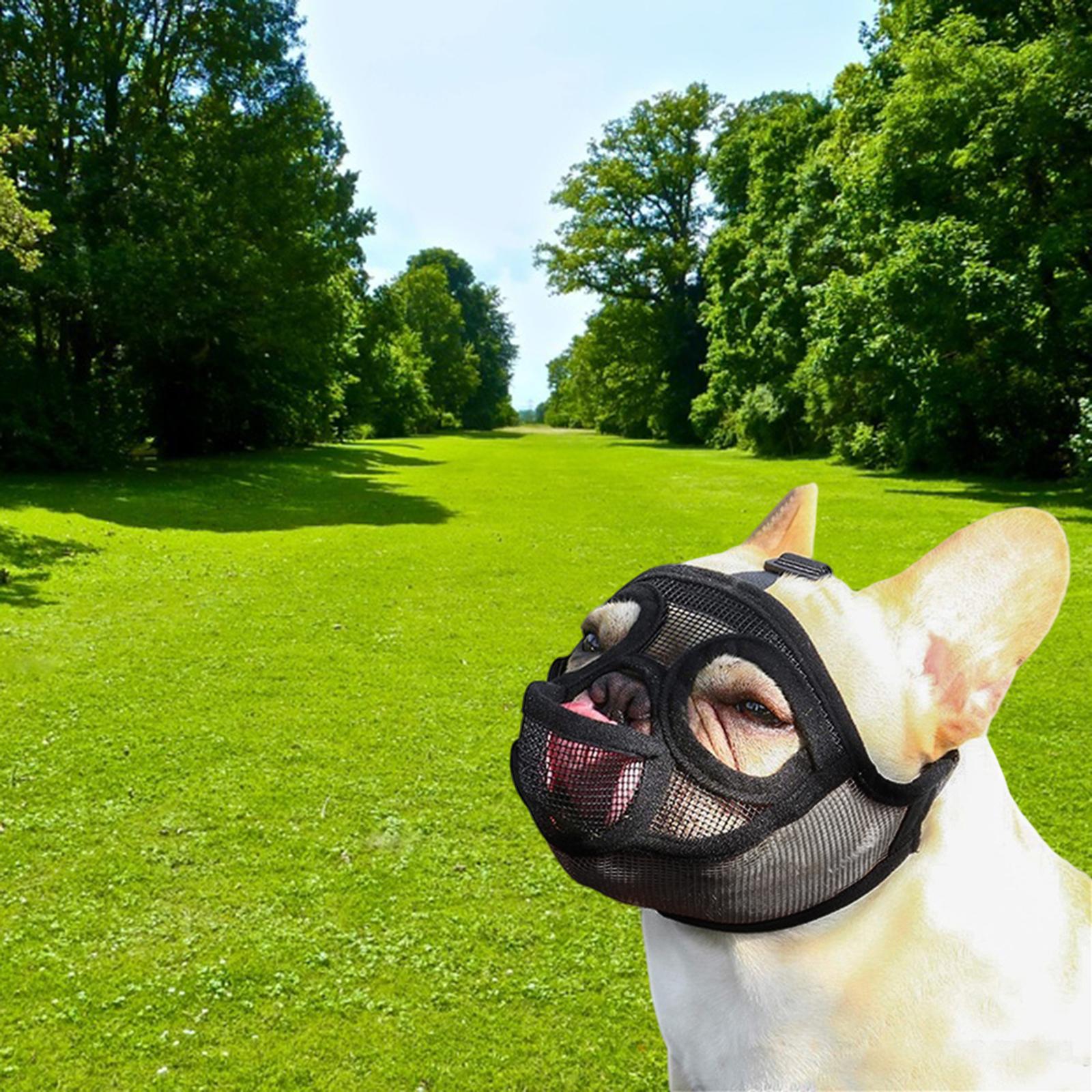 Short Snout Dog Muzzles- Adjustable Breathable Mesh   Muzzle for Anti Biting Chewing Barking Training Accessories