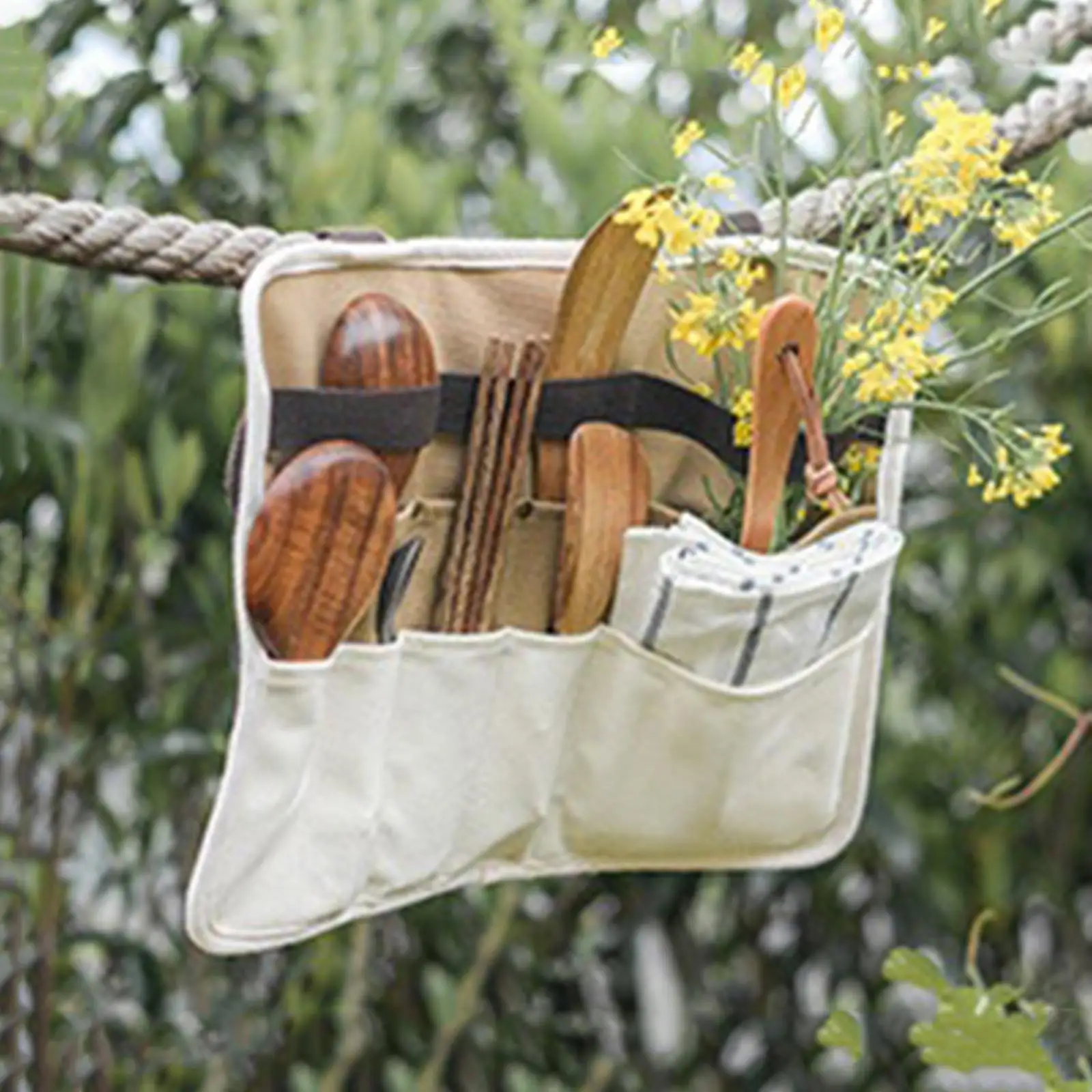 Tableware Storage Bag Camping Equipment Cutlery Pouch Portable Hanging BBQ Chopsticks Picnic Carrying Bag Outdoor Tablewares 