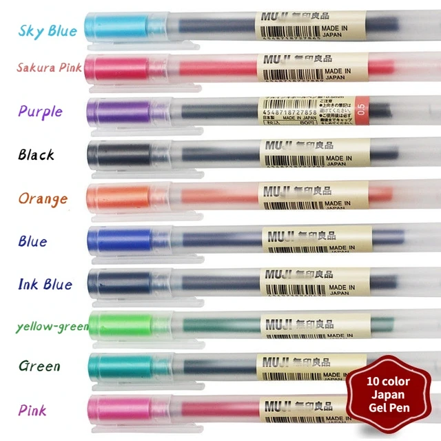10Pcs/5Pcs/3Pcs Set Colorful Gel Pen MUJIs 0.5mm 0.38mm Japan 10
