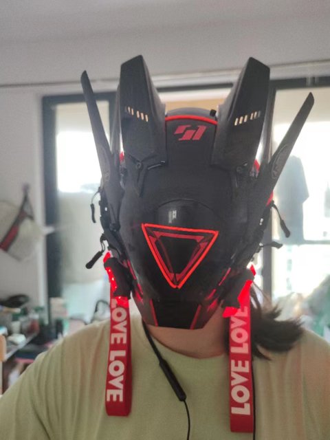 Mask Cyberpunk Cosplay, Cyberpunk Halloween, Led Mask Cyberpunk