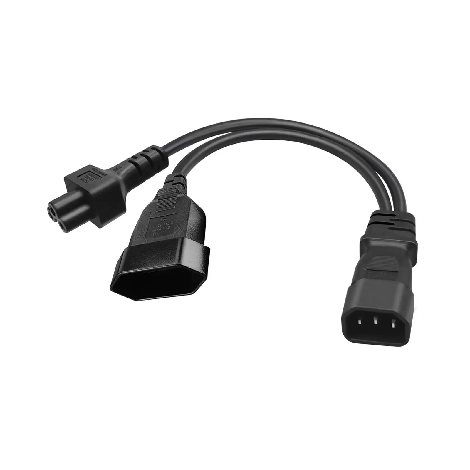 Waterproof C14 Male to  EU Female Convertor Cord 3 Pin to 3 Pin C14 to  Power Cable