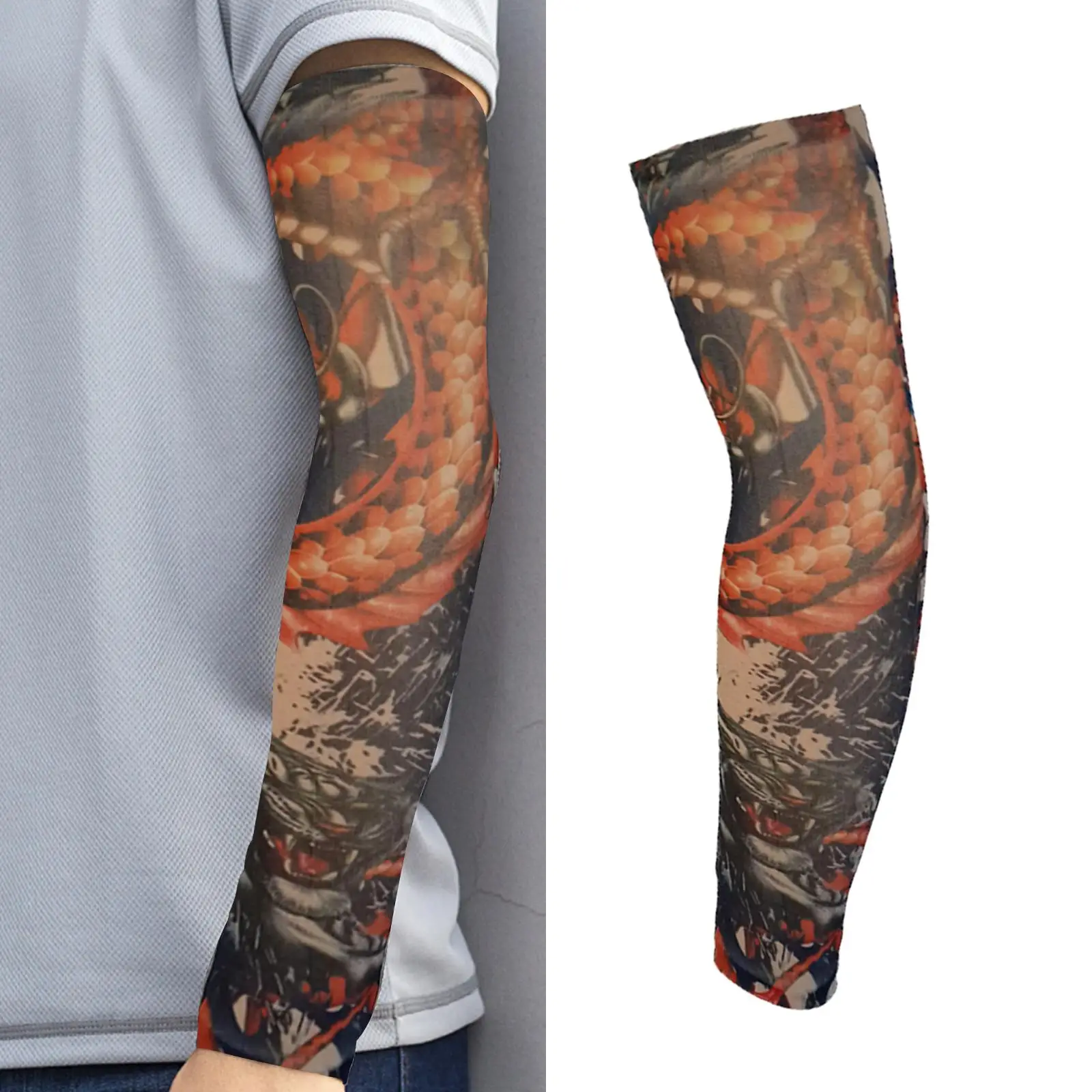 Tattoo Arm Sleeves Arm Cover Sun Protection for Running Men & Women Football