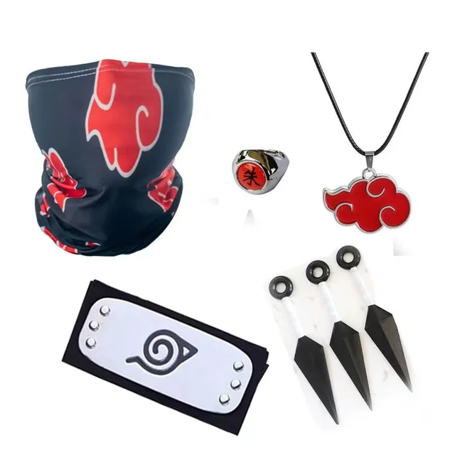 Compre Anime naruto akatsuki uchiha sasuke hatake kakashi luva manguito  mitten colar bandana máscara acessórios cosplay