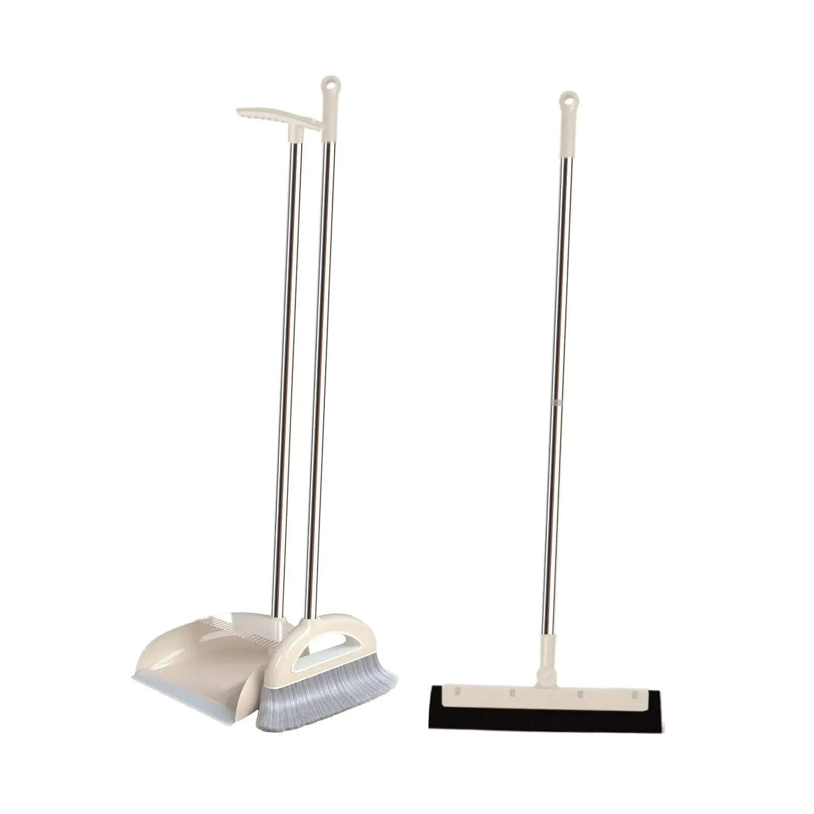 3x Dustpan Broom Set Combo Set Floor Wiper Multifunction Household Cleaning Long