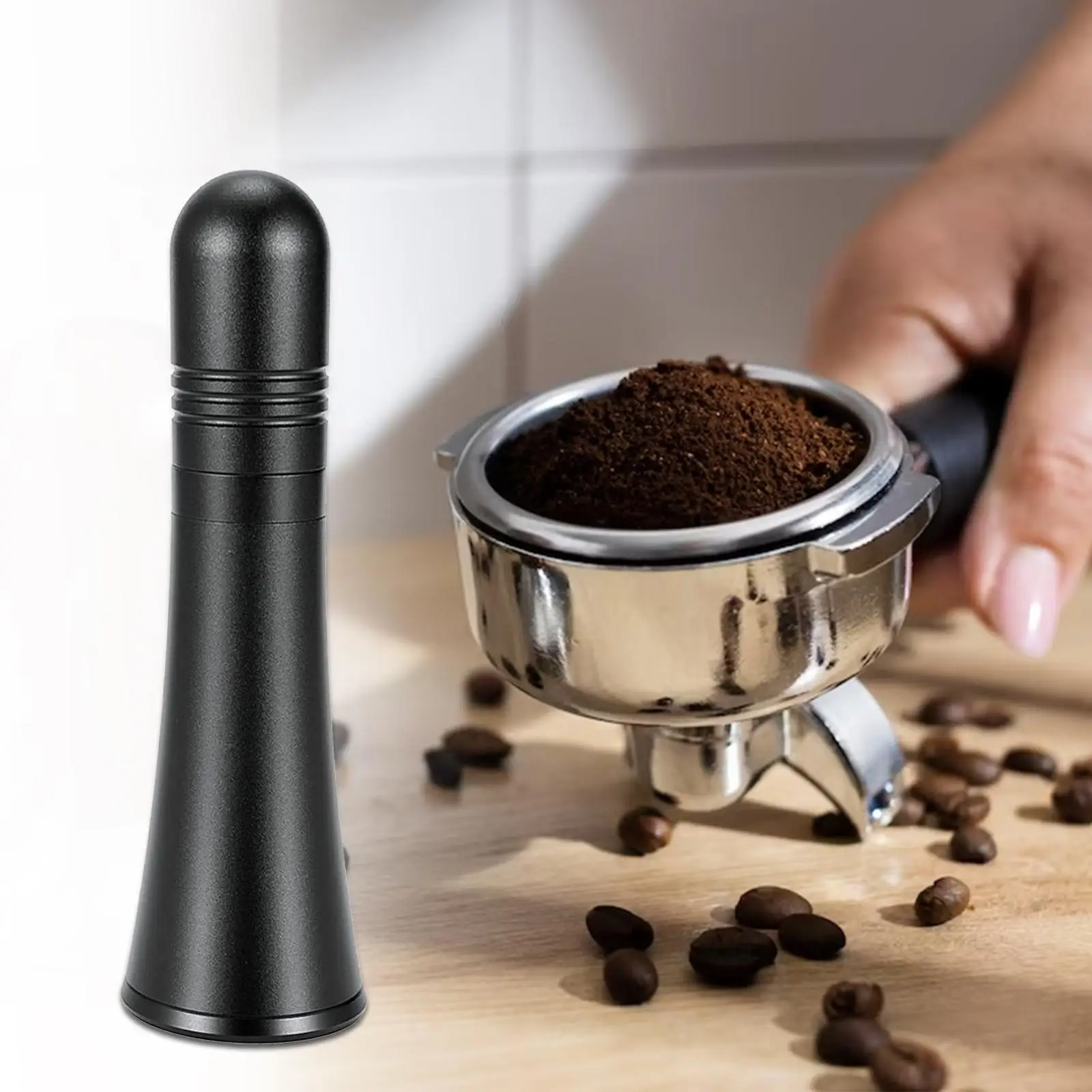 Espresso Stirrer Easy to Clean 0.4mm Confortable Handle with Stand Hand Stirrer Espresso Tool Coffee Tamper for Home Cafe