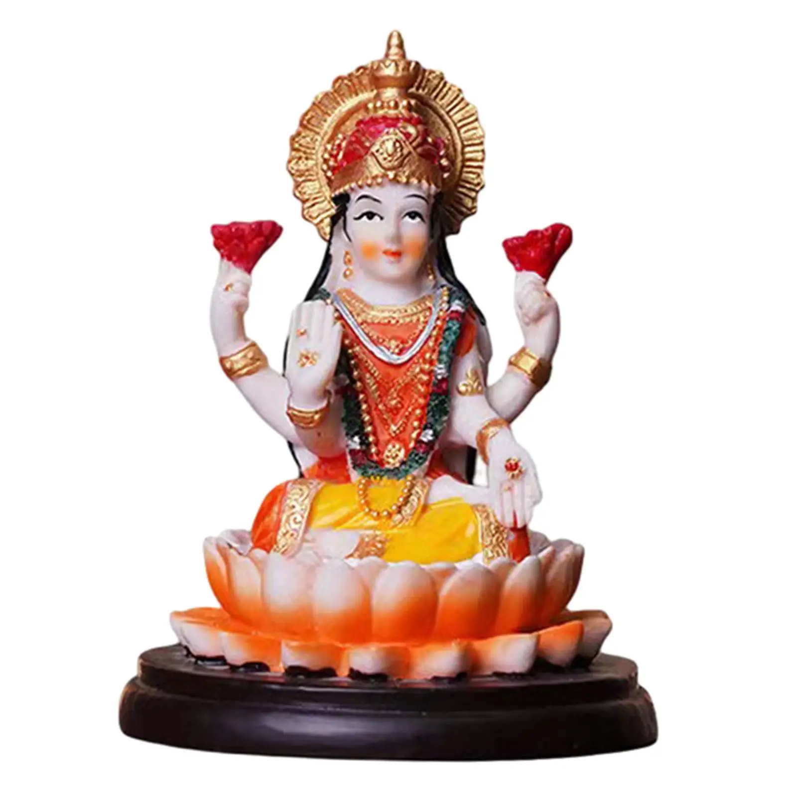 India Hindu Lotus Statue Handmade Craft Sculpture Elegant Decorative Height 11cm