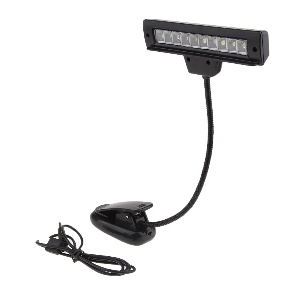 Rechargeable USB 10 LED Lamp for Piano Music   Reading Light