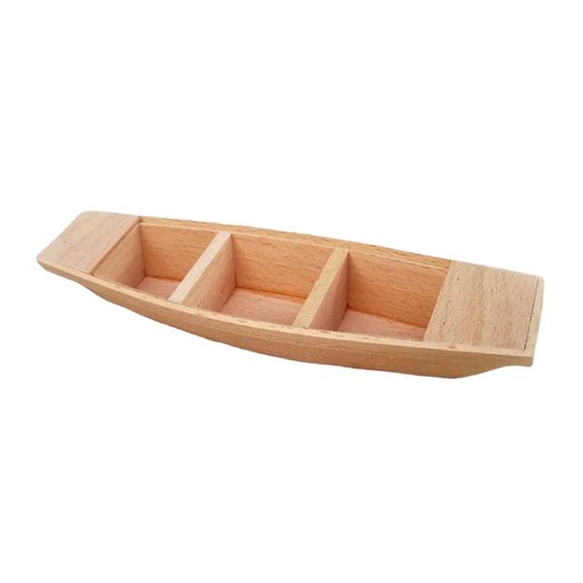 Wooden Fishing Boat Model Model Boat Decoration for Tabletop Shelf 7.9in