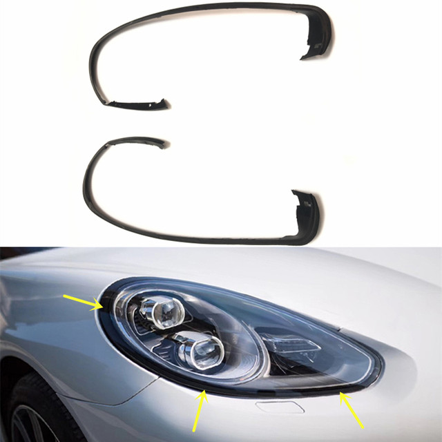 For Porsche Panamera 2014 2015 2016 2017 Car Headlight Rubber Sealing Strip  Trim Headlamp Decorative