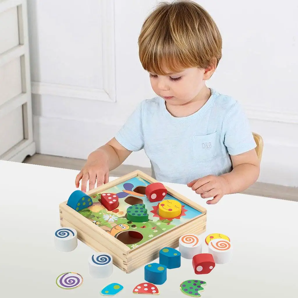 Wooden Toys Game DIY Stem Construction Toy Building  Set  Sorting Matching Develops Fine  Girls and Boys