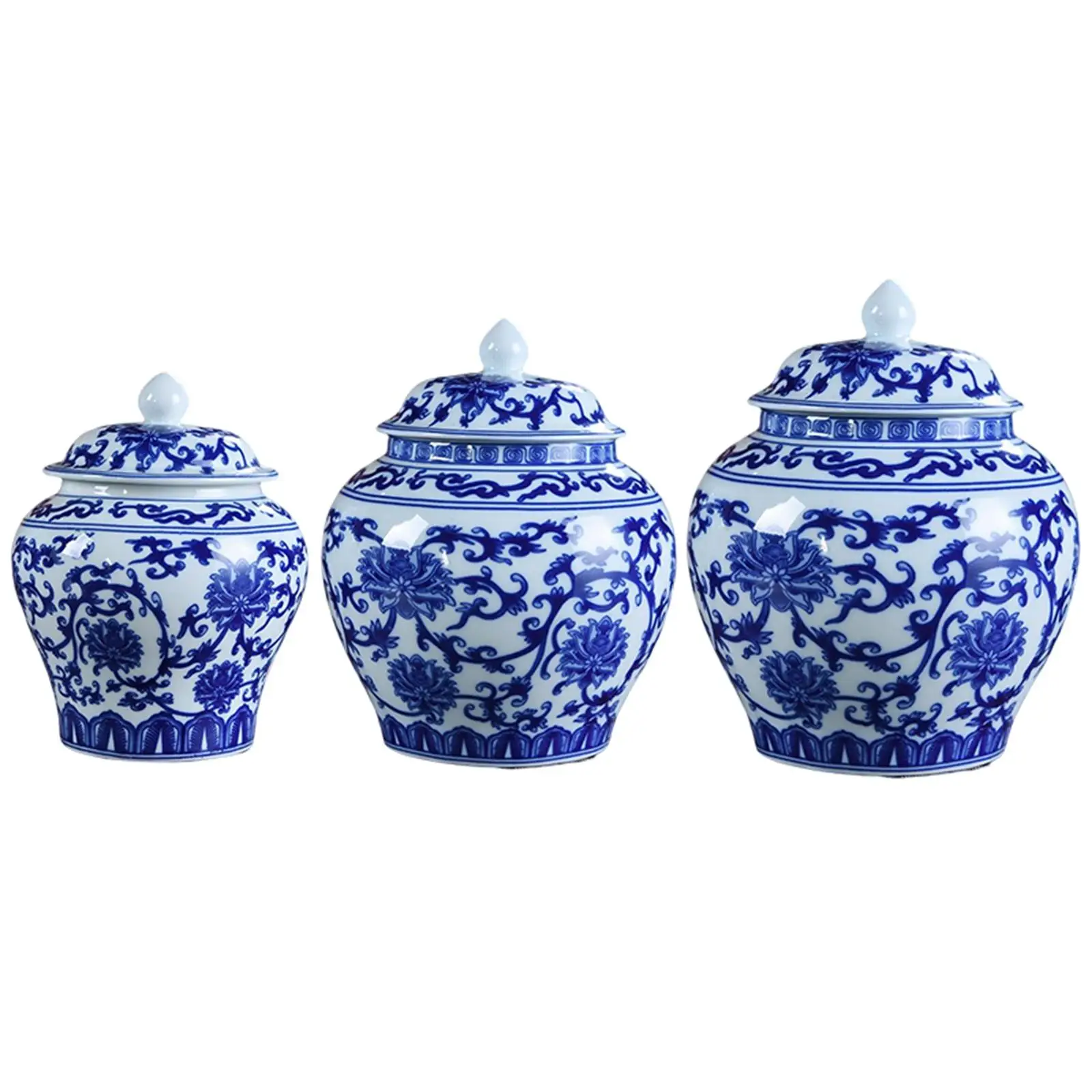 Plum Porcelain Vase Tea Storage Jar with Lid Decorative Floral Vase for Pot