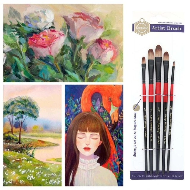Professional Paint Brushes Nylon Hair with Wooden Handle Acrylic Oil  Watercolor Painting Kits Bulk for Children and Adult 